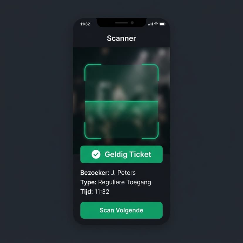 TapTix Scan App in gebruik